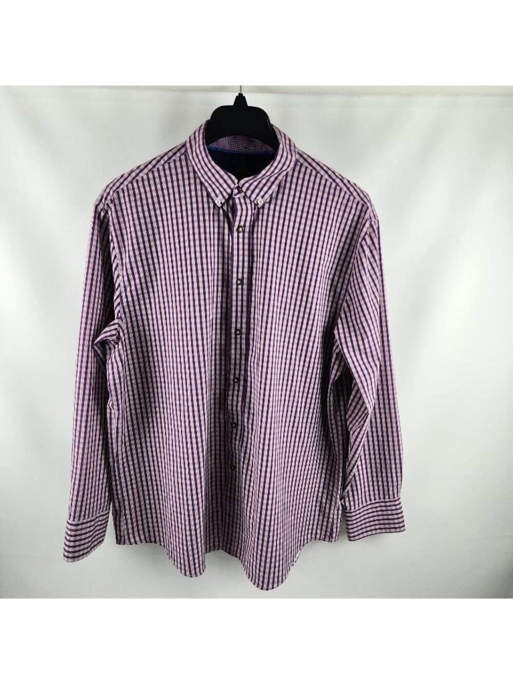 Construct Shirt Mens XL Purple Multi Checks Slim Fit 4-Way Stretch Dress Shirt